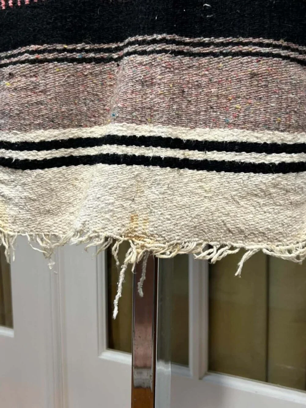 Vintage Kids Mexican Serape Blanket Vest Fringed Open Front